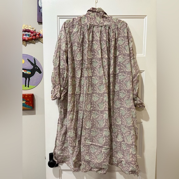 Magnolia Pearl Cordelia Night Shirt Cotton Gauze Block Print Top - Picture 5 of 7